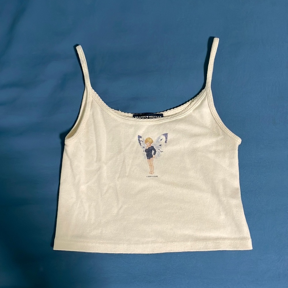 Brandy Melville baby angel cropped tank, cream white